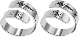 HOFOYA Adjustable Inspirational Band Rings Stainless Steel Engraving Rings Motivational Jewelry Valentines Birthday Gifts for Women.