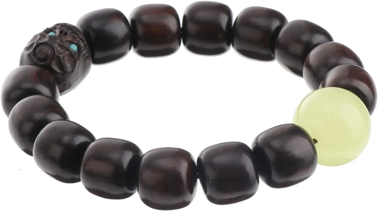 Homoyoyo 1pc Ebony Beads Chain Bracelet Fluorescent Beads Buddhist Jewelry for Men Women