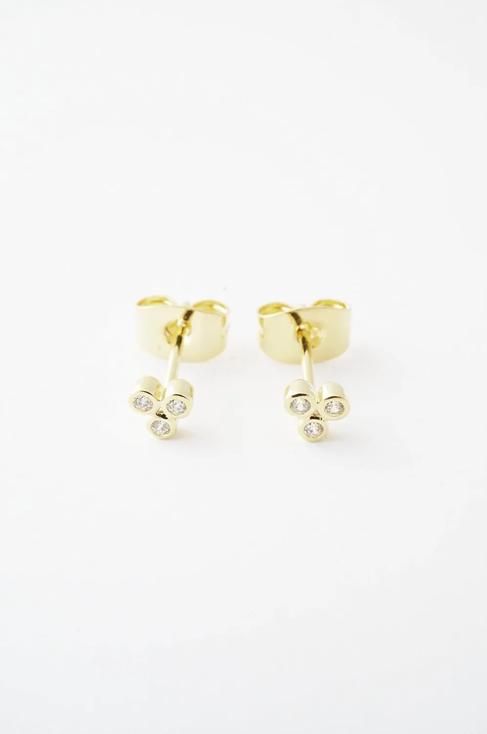 HONEYCAT Crystal Trinity Studs in Gold, Rose Gold, or Silver | Minimalist, Delicate Jewelry