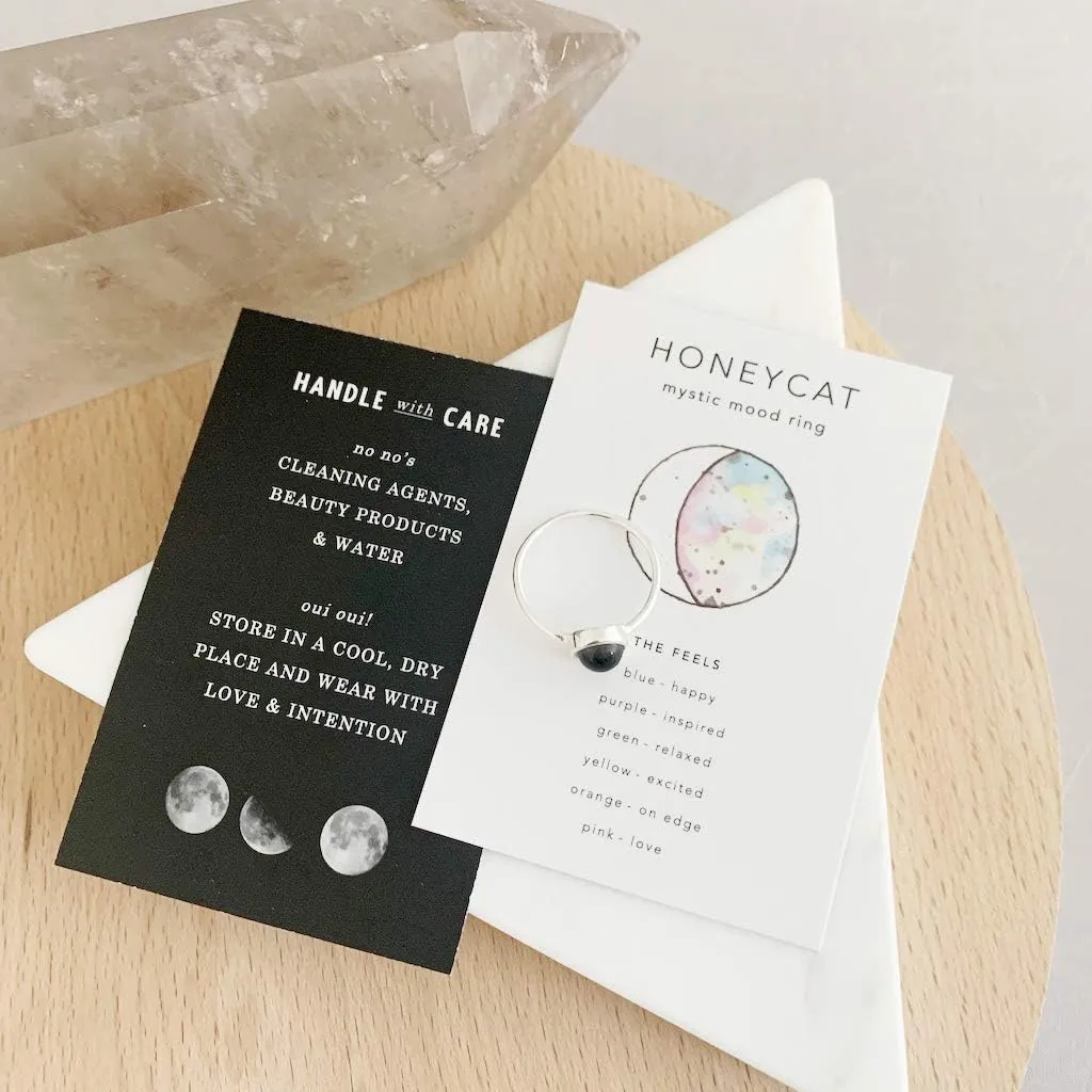 HONEYCAT Mood Ring in Gold, Rose Gold, or Silver | Size 4, 5, 6, 7, 8, 9, 10,11 | Minimalist, Delicate Jewelry