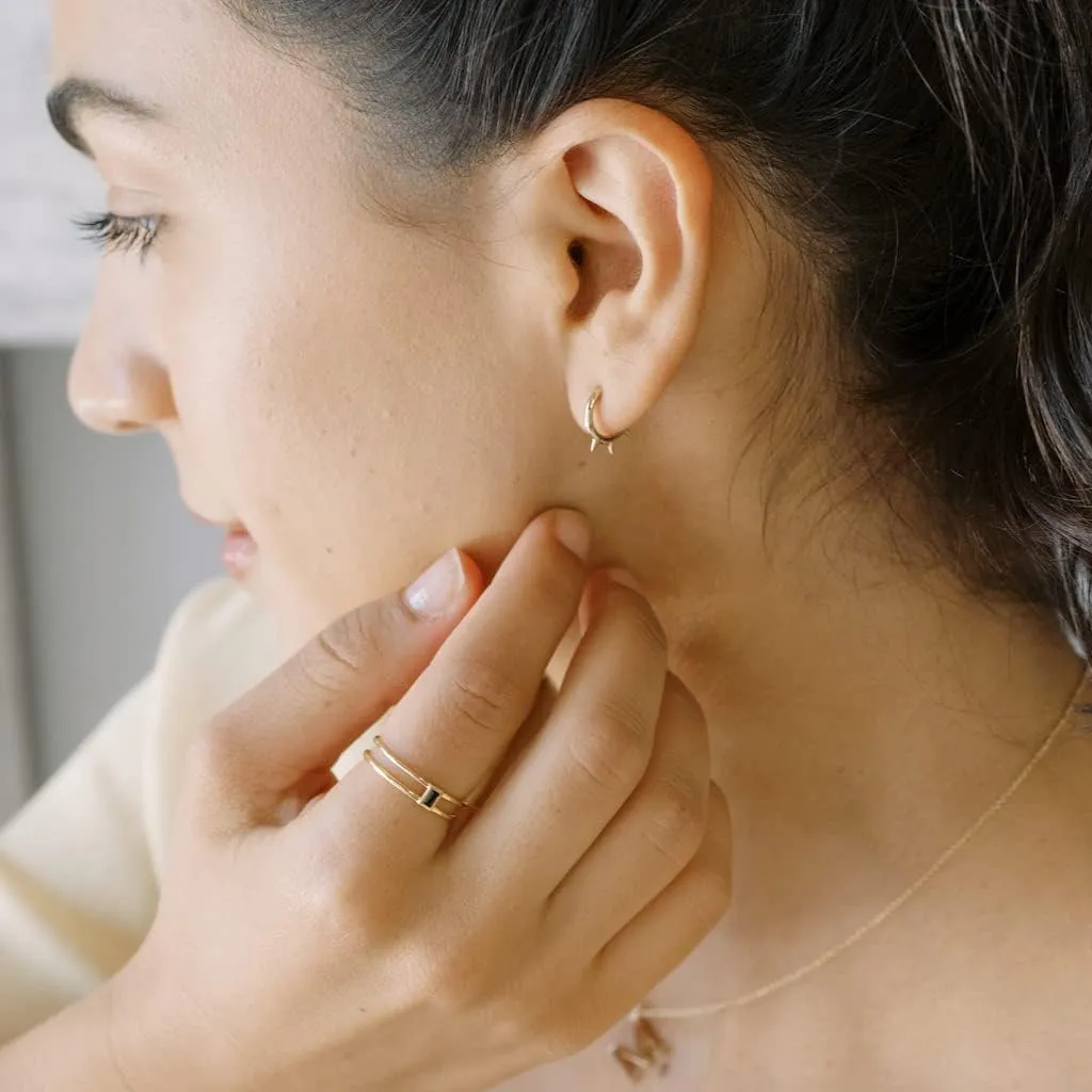HONEYCAT Spike Hoop Earrings in Gold, Rose Gold, or Silver | Minimalist, Delicate Jewelry