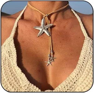 HTH Boho Choker Necklace for Women Long Bohemian Leather Choker Necklace Western Jewelry Gifts