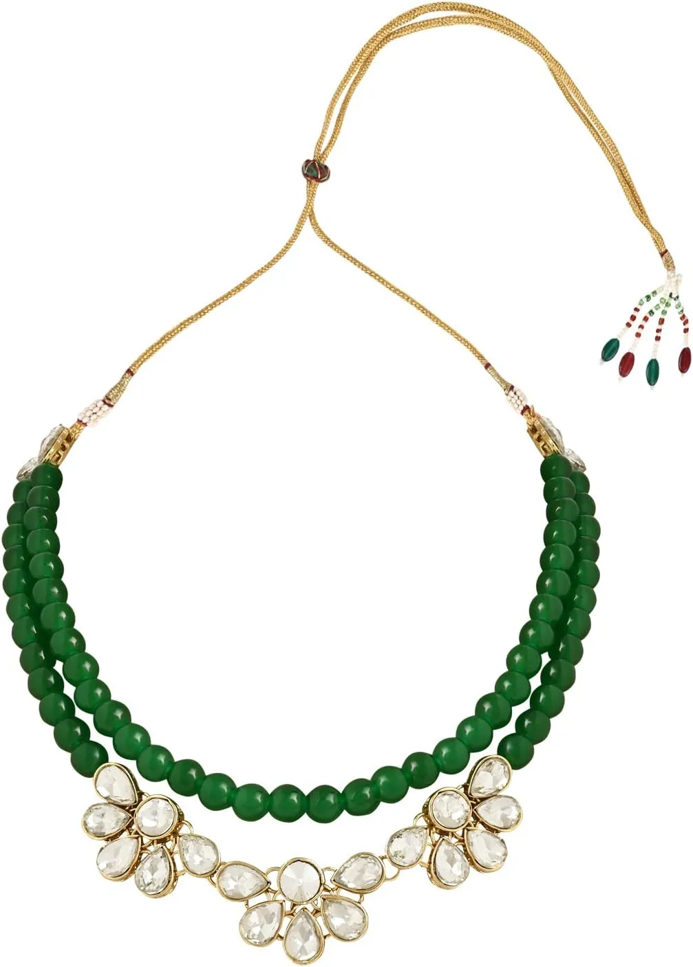 I Jewels Gold Plated Indian Wedding Bollywood Kundan & Pearls Necklace Jewellery Set with Earrings for Women (IJ360)