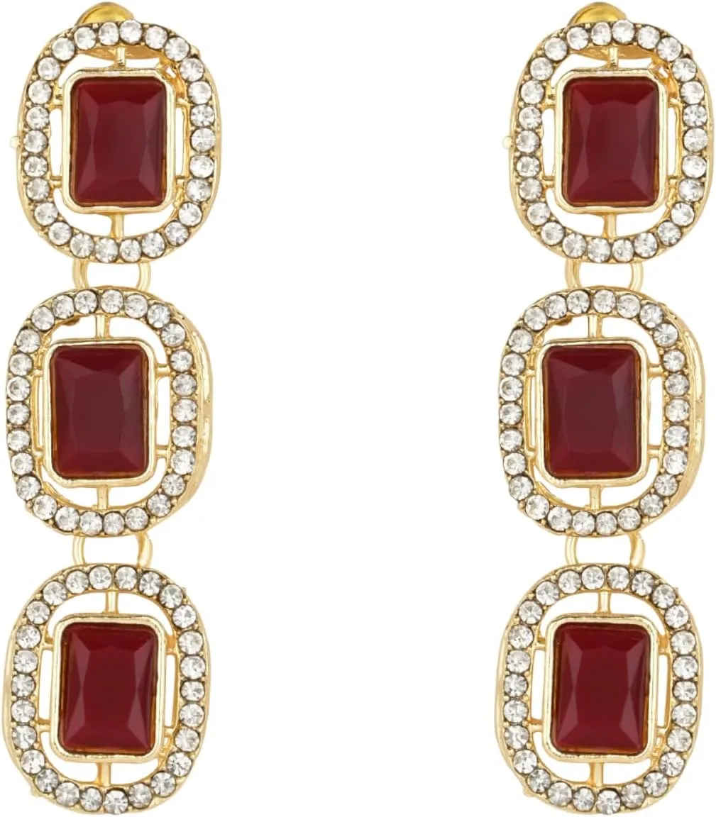 I Jewels Gold Plated Indian Wedding Bollywood Stone Choker Necklace Jewellery With Earring & Maang Tikka Set For Women