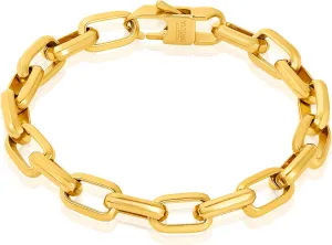 Invicta Bracelet for Men, Stainless Steel Chain Jewelry, Beveled Edge Nautical, 10mm, 9"
