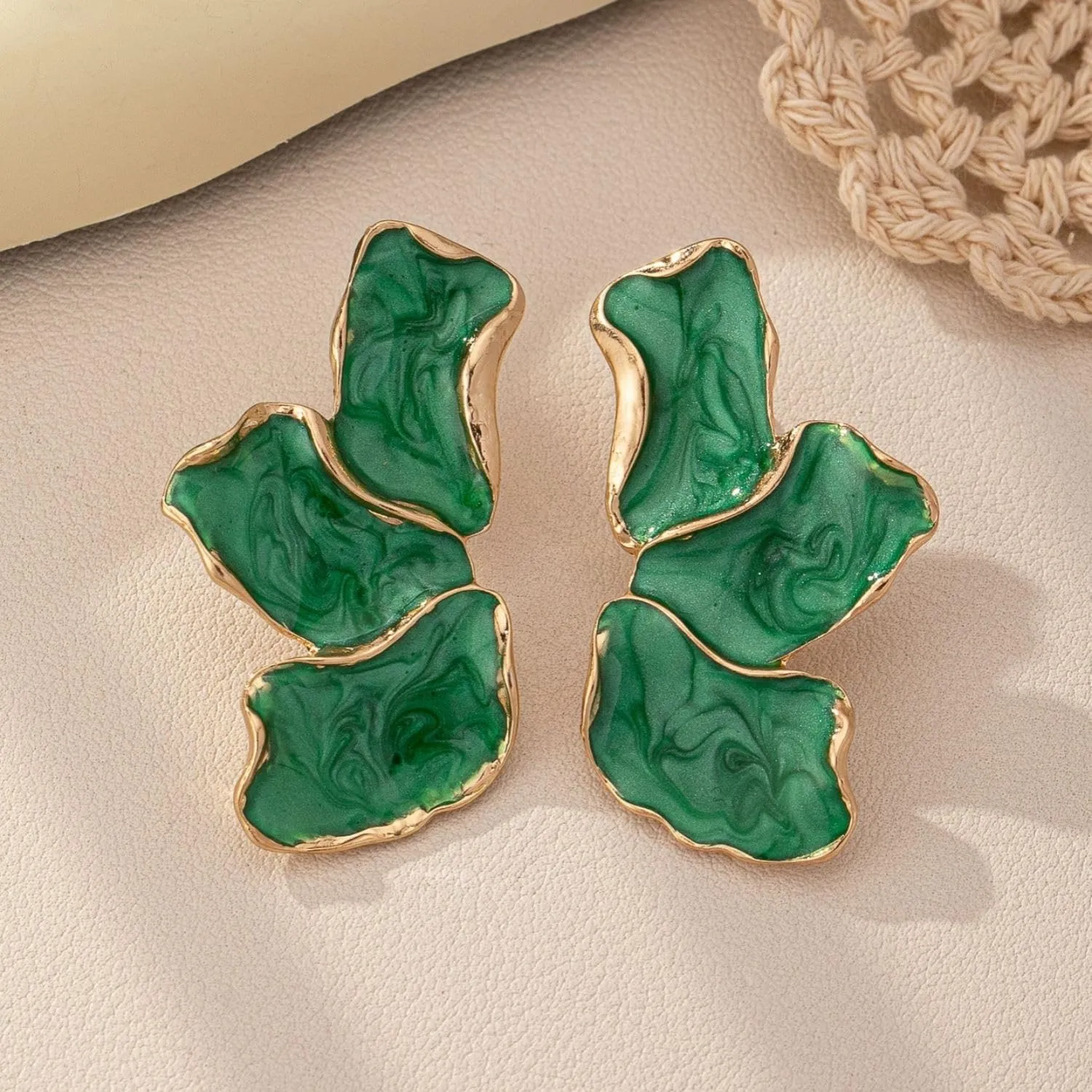 Irregular Petal Earring For Women Stainless Steel Unique Statement Flower Dangle Earrings Trendy Jewelry Gift