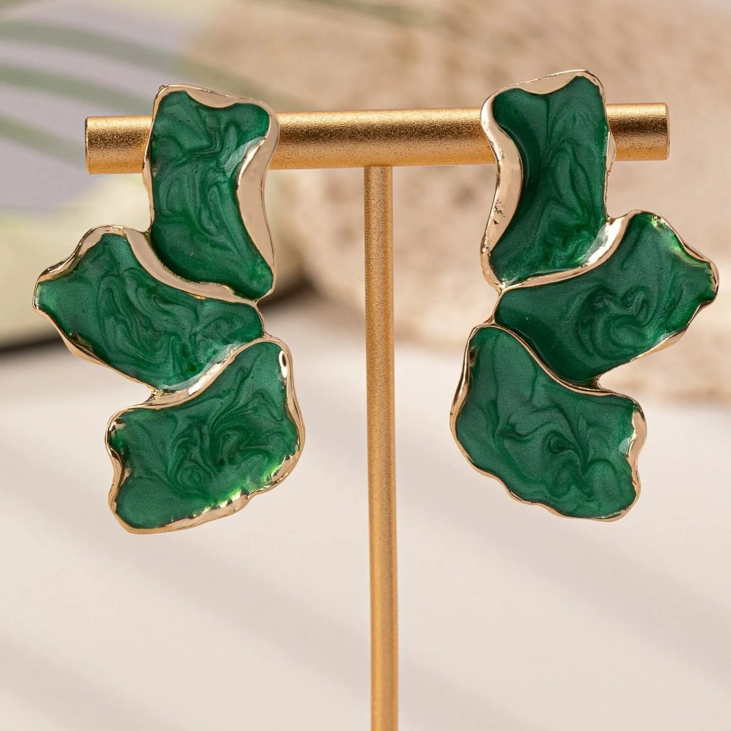 Irregular Petal Earring For Women Stainless Steel Unique Statement Flower Dangle Earrings Trendy Jewelry Gift