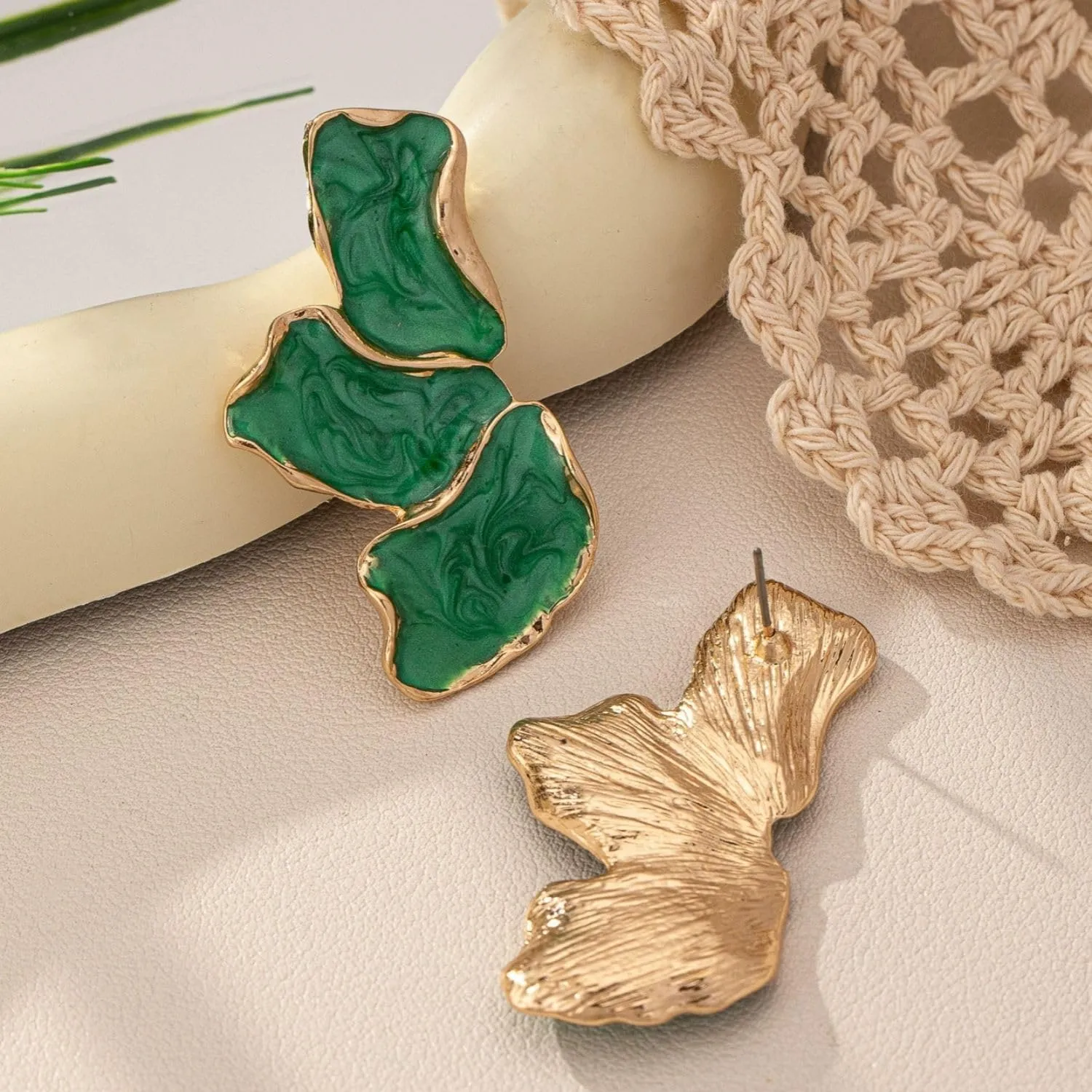 Irregular Petal Earring For Women Stainless Steel Unique Statement Flower Dangle Earrings Trendy Jewelry Gift