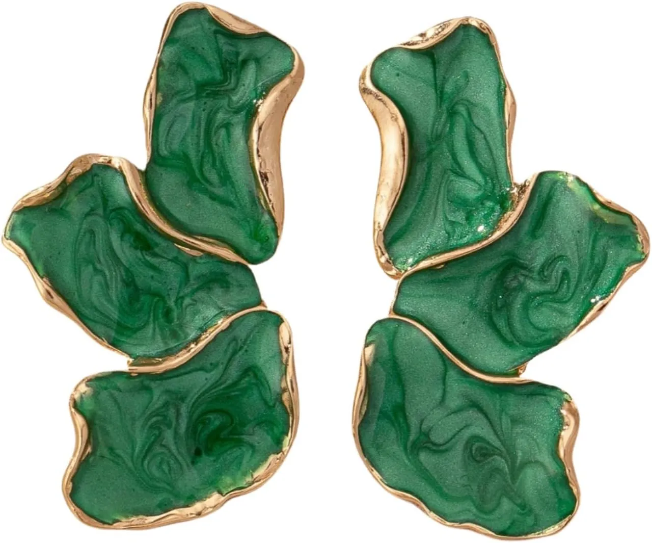 Irregular Petal Earring For Women Stainless Steel Unique Statement Flower Dangle Earrings Trendy Jewelry Gift