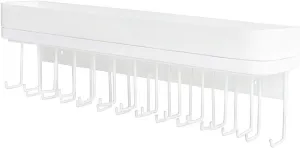 J JACKCUBE DESIGN Necklace Holder Wall Mounted Jewelry Organizer for Bracelet, Earrings and Rings with 25 Hooks - Aesthetic Room Decor Bedroom Shelf Rack (White) - MK124C