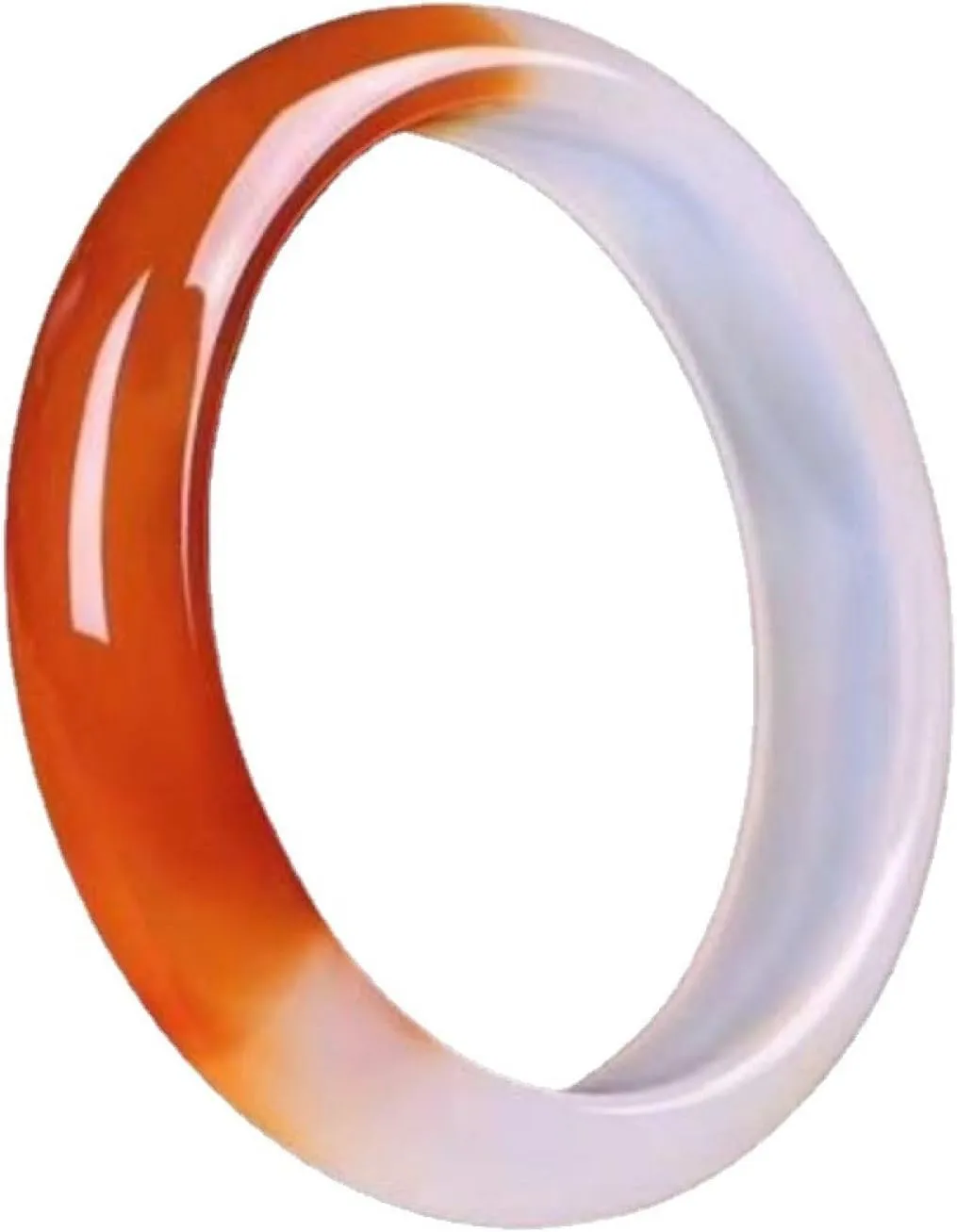Jade Bangle Bracelet for Women Genuine ice Agate Red and White Gorgeous Bracelet