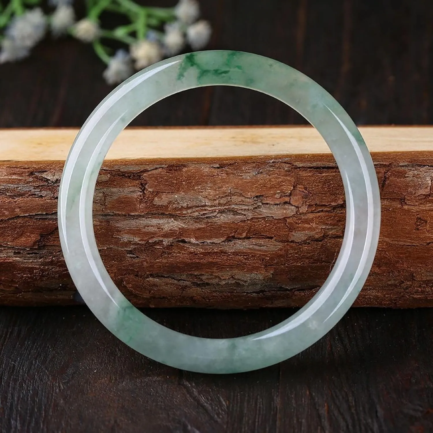 Jade Bangle Bracelet For Women,natural Thin Round White Jade Bracelet Jade Jewelry