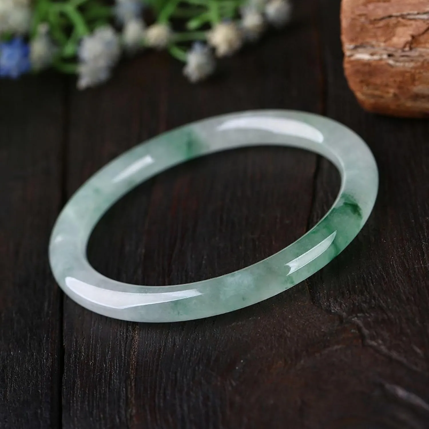 Jade Bangle Bracelet For Women,natural Thin Round White Jade Bracelet Jade Jewelry