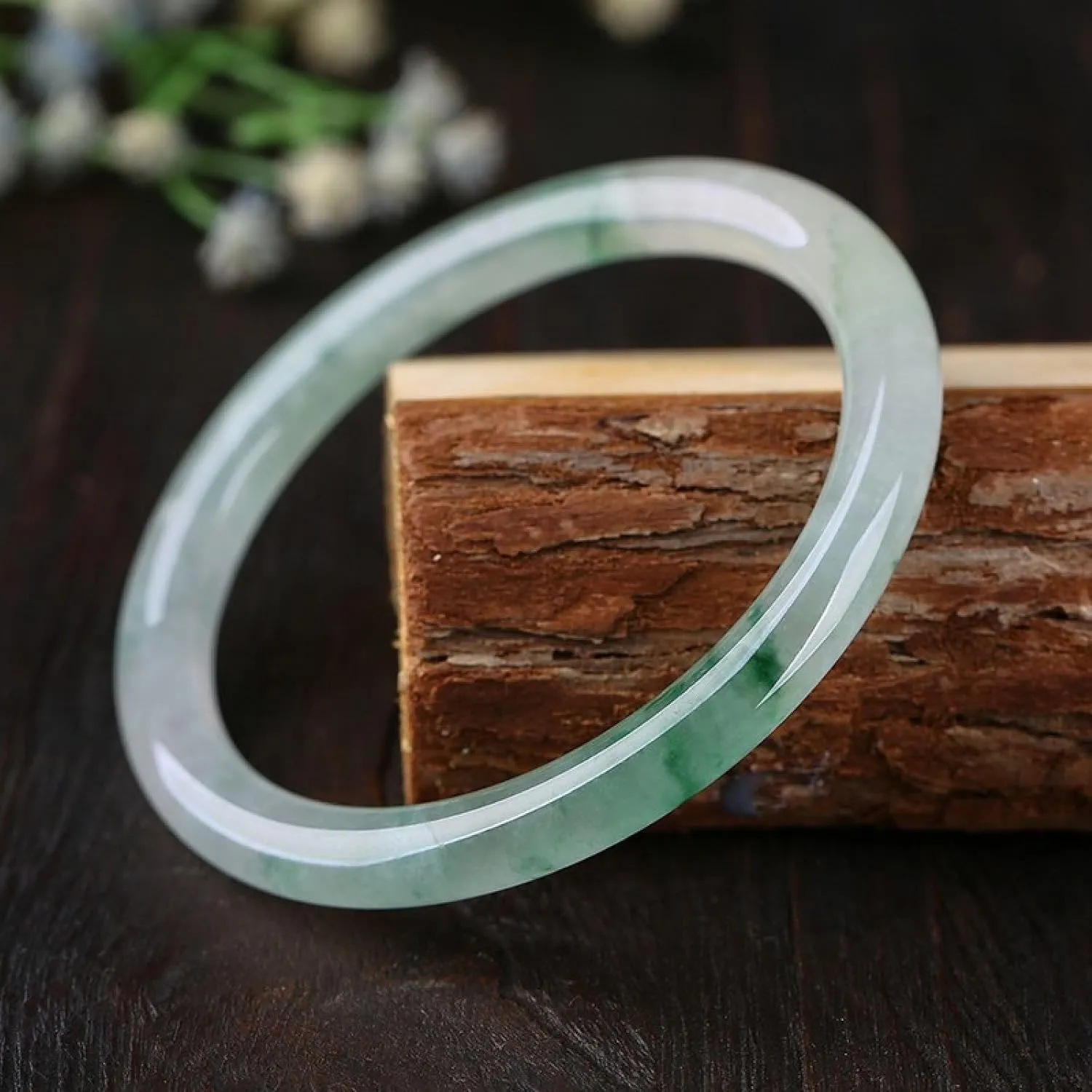 Jade Bangle Bracelet For Women,natural Thin Round White Jade Bracelet Jade Jewelry
