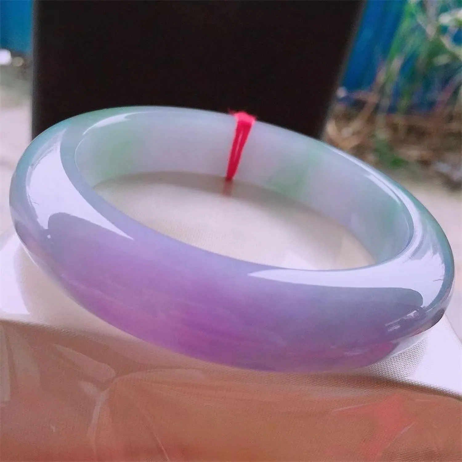 Jade Bangle Bracelet For Women,natural White And Purple Jade Bangle,retro Elegant Jade Bracelet??