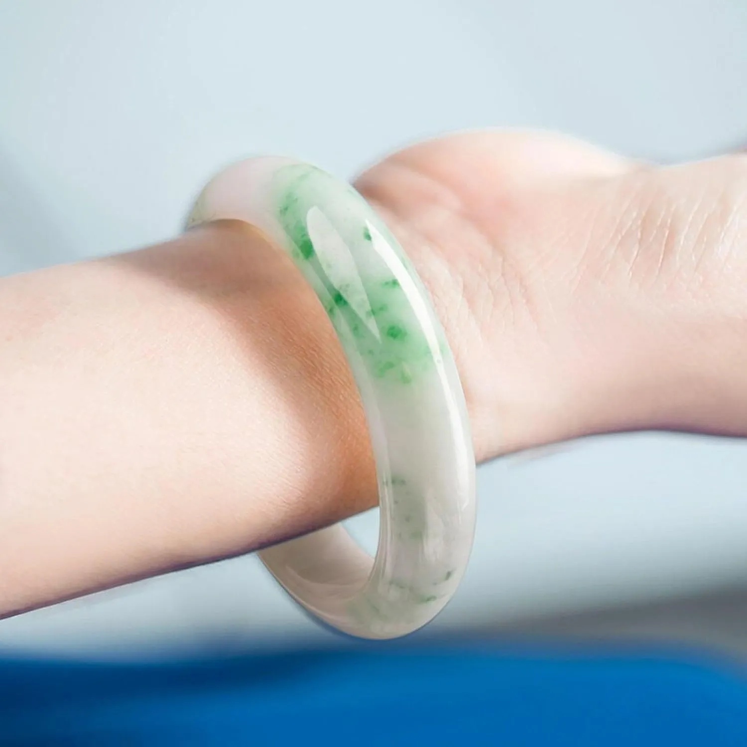 Jade Bangle Bracelet for Women,round Green Bracelet, Retro Natural Jade Bracelet,