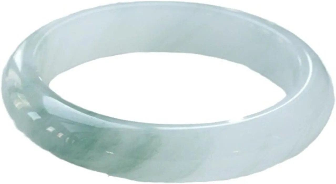 Jade Bangle Bracelet For,Women White And Grey Icy Vintage Jade Bracelet,Jade Bangle.