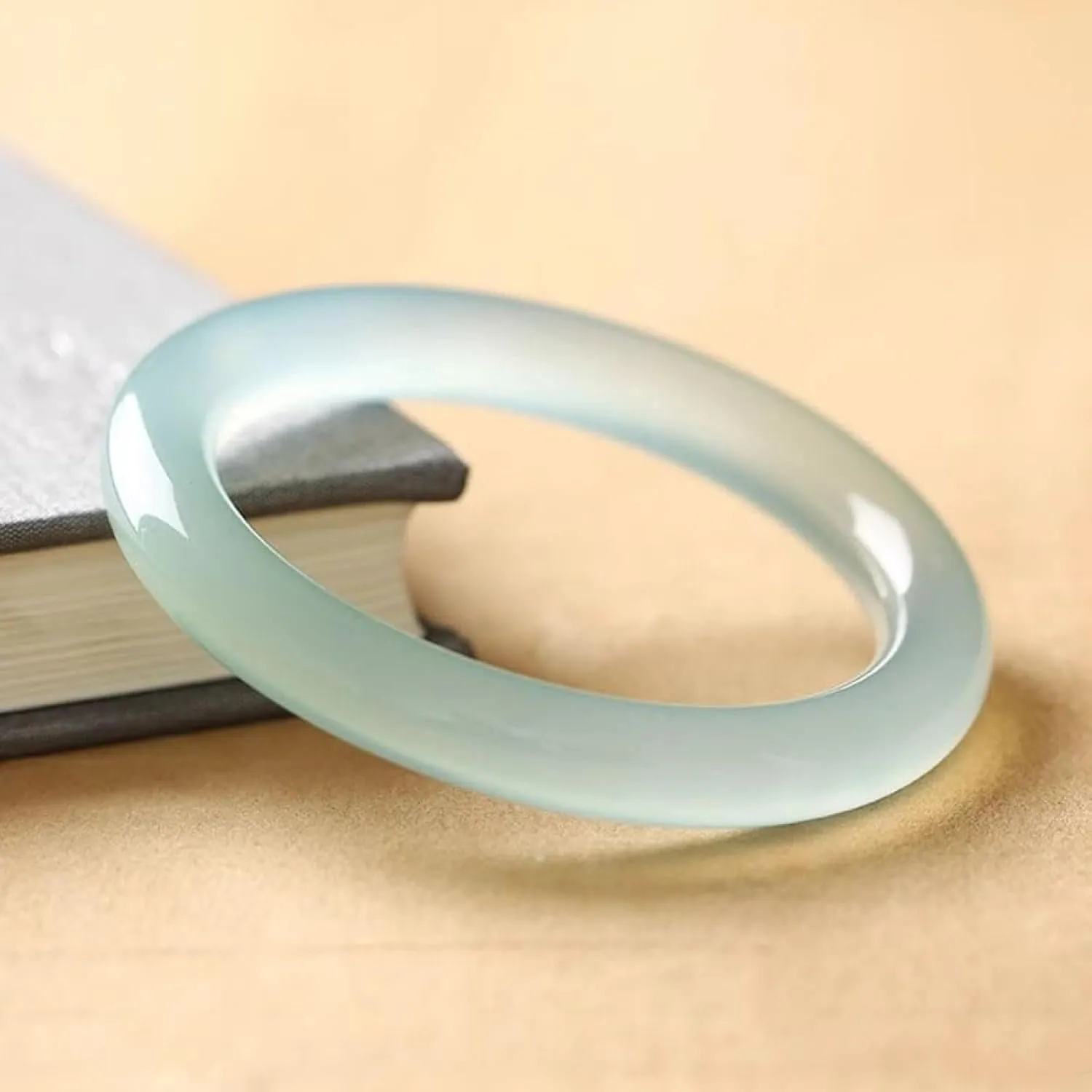 Jade Bangle Bracelet, Women Blue White Jade Thin Round Strip Retro Couple,natural Jade Bracelet