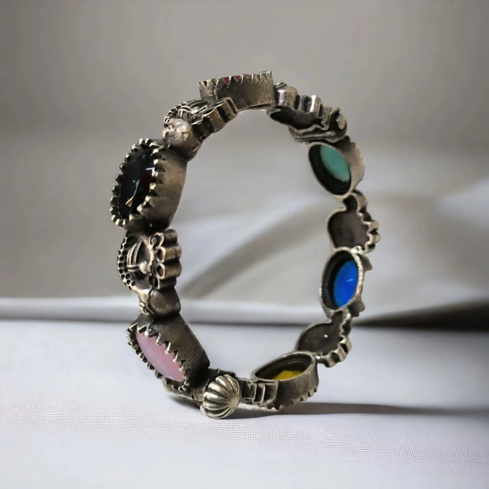 Jaivika Peacock Artwork Openable Kada Bangle, Multi