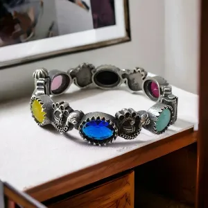 Jaivika Peacock Artwork Openable Kada Bangle, Multi