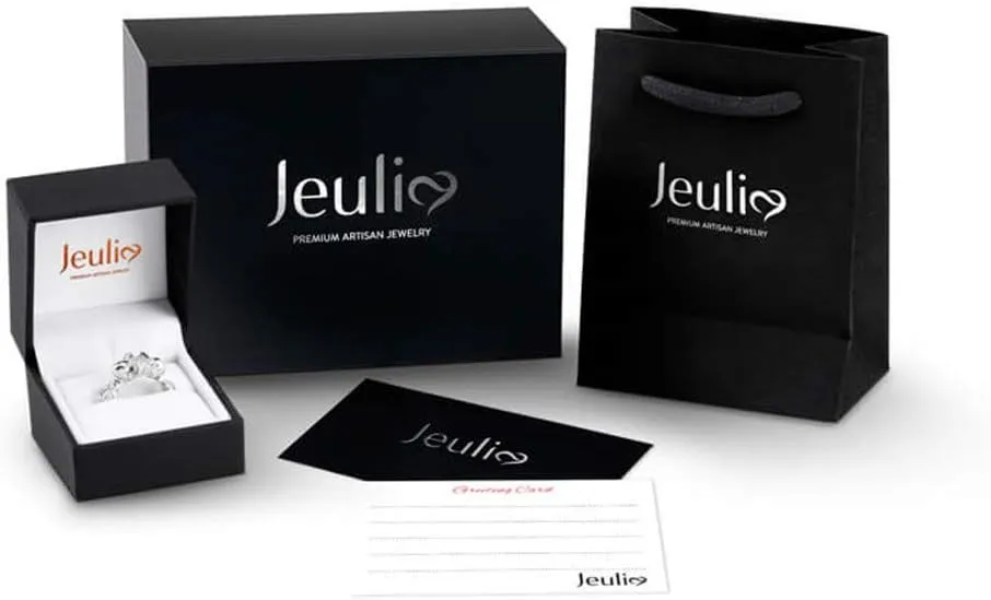 Jeulia 8.4 Carat Round Cut Diamond Skull Rings for Women Bride 925 Sterling Silver Wedding Band Cubic Zirconia Solitaire Engagement Rings Anniversary Promise with Jewelry Gift Box