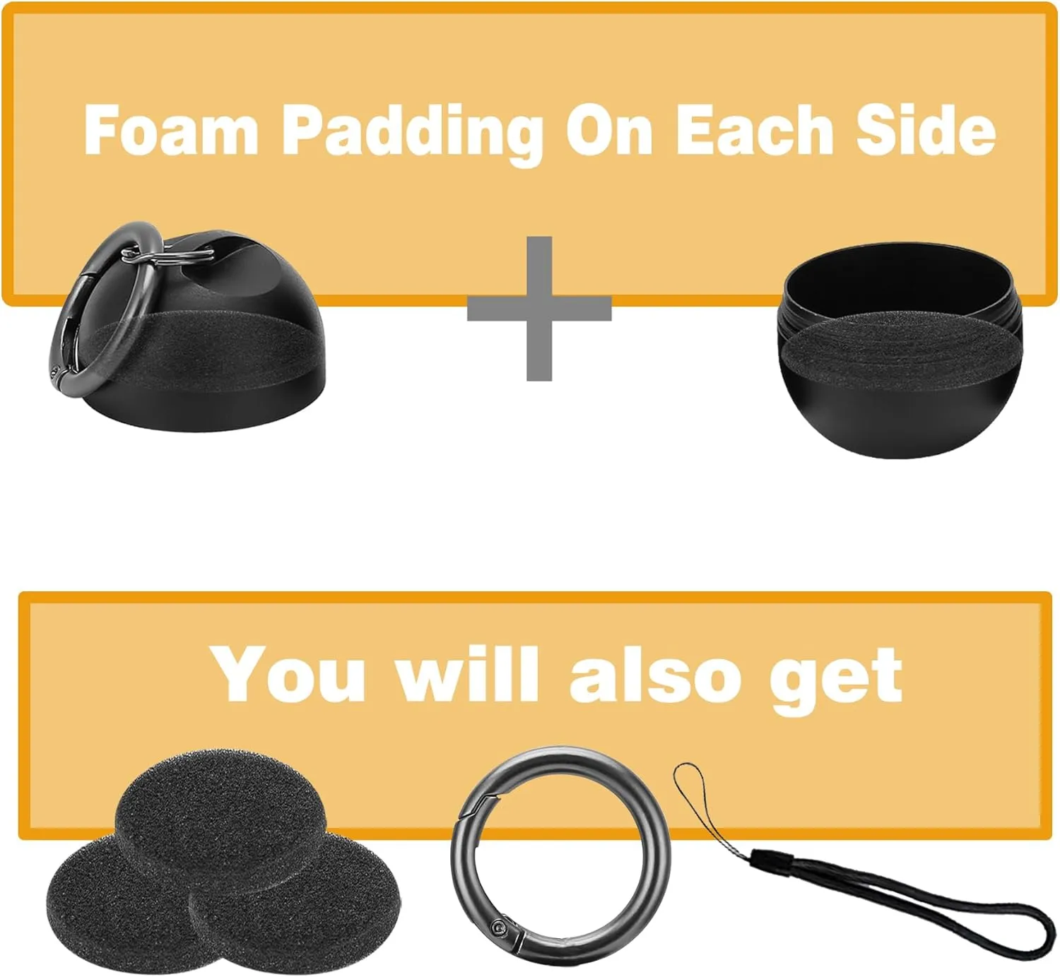 Jewelry Storage Box Case Gym Storage Jewelry Storage Box Case, Ring Organizer Container with Protective Sponge,Jewelry Care Protective Box Sports Portable Ring Holder with Keychain (1-Tier Black)
