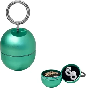 Jewelry Storage Box Case Gym Storage Jewelry Storage Box Case, Ring Organizer Container with Protective Sponge,Jewelry Care Protective Ring Holder with Keychain (1-Tier Green)