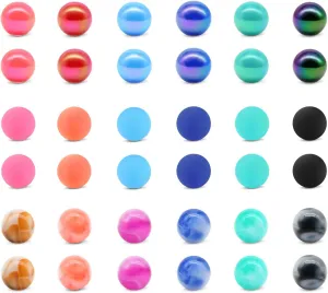 JFORYOU Replacement Balls for Piercing 14G Body Jewelry Piercing Parts for Nipple Rings Tongue Rings Industrial Barbell Belly Button Rings