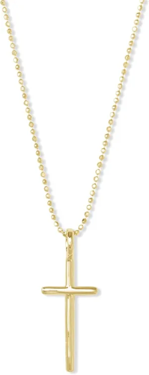 Kendra Scott Davis Cross Charm Necklace in 18k Yellow Gold Vermeil, Fine Jewelry for Women
