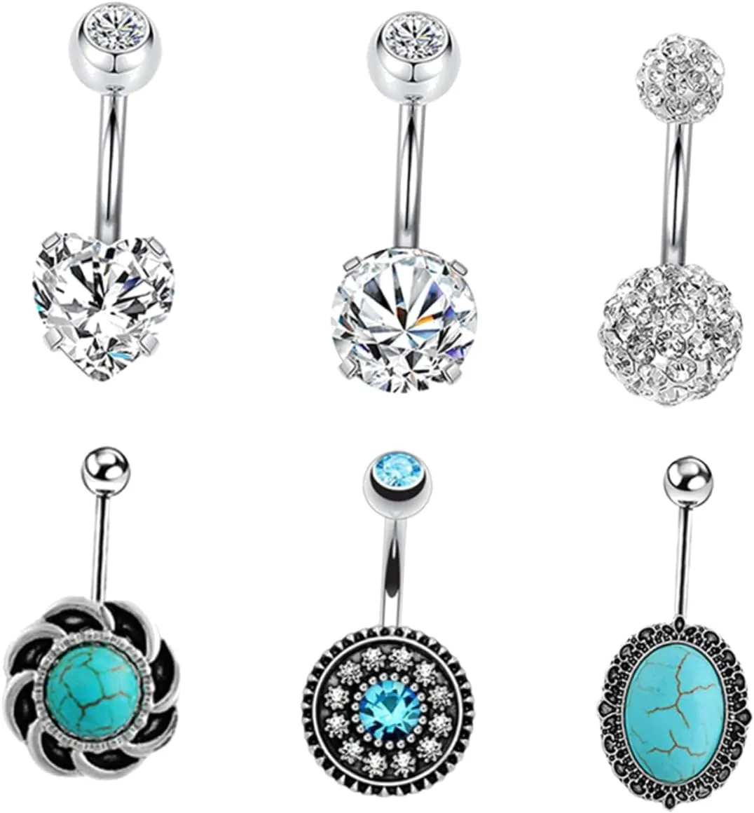 KESYOO 1Set Zircon Navel Jewelry Creative Belly Button Rings for Women Durable Body Piercing Unique Design for Parties and Everyday Wear