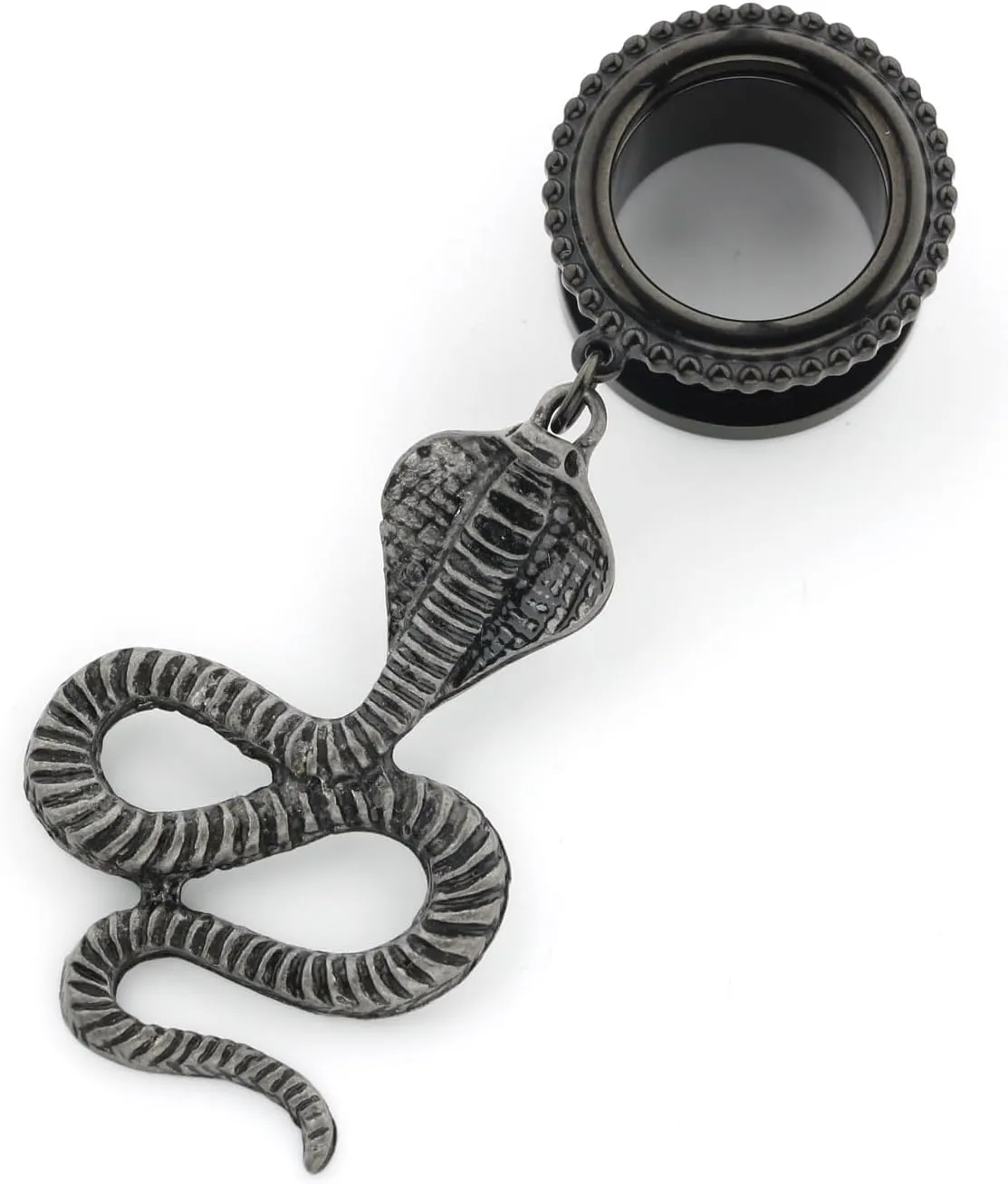 King Cobra Dangle 316L Surgical Steel Ear Gauges Tunnels Plugs Statement Earrings