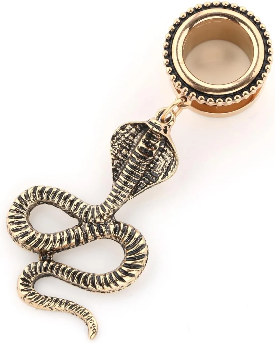 King Cobra Dangle 316L Surgical Steel Ear Gauges Tunnels Plugs Statement Earrings