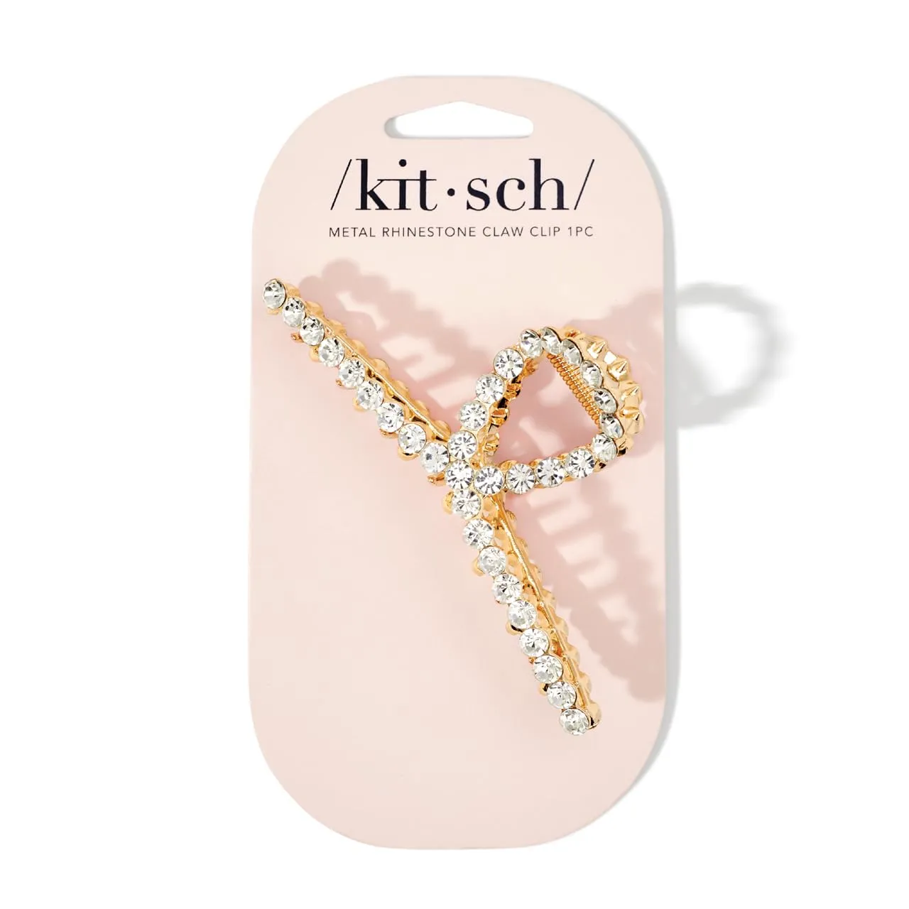 Kitsch Loop-Shaped Rhinestone Claw Clip, Metal Hair Clips for Thick Hair, Large Gold Rhinestone Hair Clips for Styling