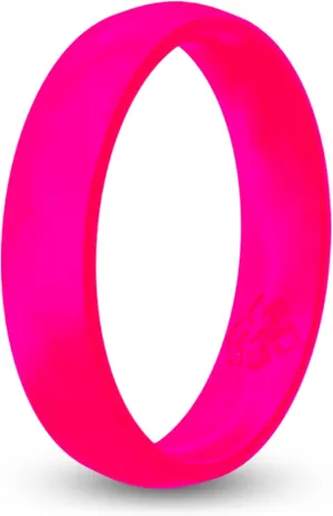 Knot Theory Silicone Rings for Women Rainbow Neon Pink Yellow Orange  Bright Camo Rubber Wedding Band  Gym Workout Pilates Yoga Ring for Her