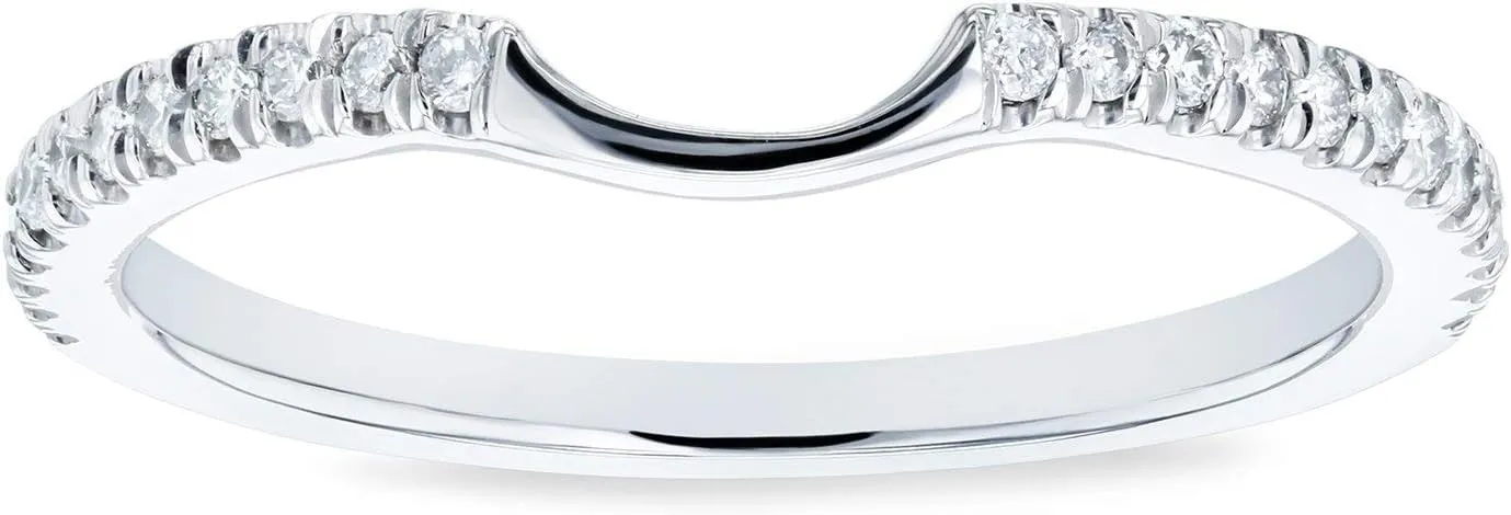 Kobelli Notched 1/8 Carat TDW Diamond Wedding Band in 14k White Gold