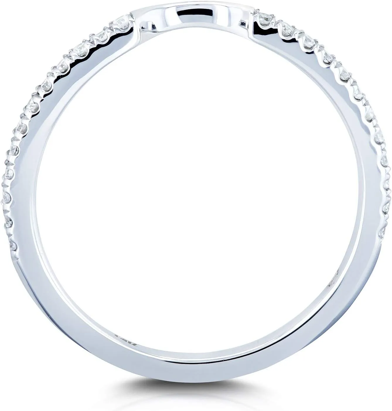 Kobelli Notched 1/8 Carat TDW Diamond Wedding Band in 14k White Gold