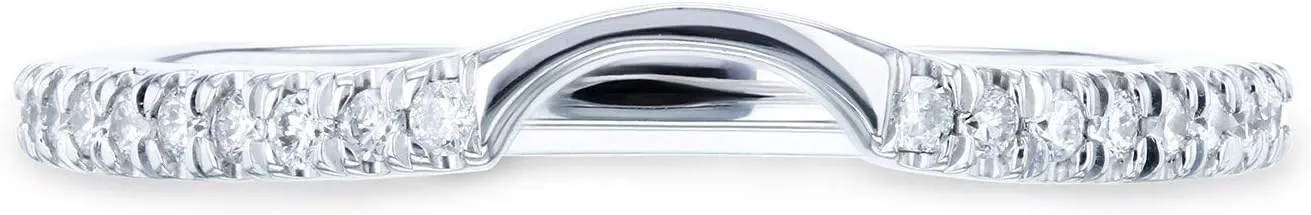 Kobelli Notched 1/8 Carat TDW Diamond Wedding Band in 14k White Gold