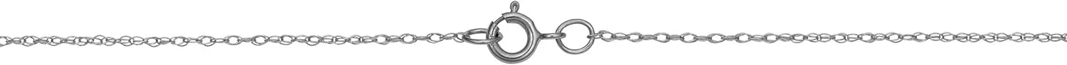 Kooljewelry 10k White Gold Delicate Lightweigtht Thin Rope Chain Necklace For Women (14, 16, 18, 20, 24 or 30 inch - 0.7 mm)