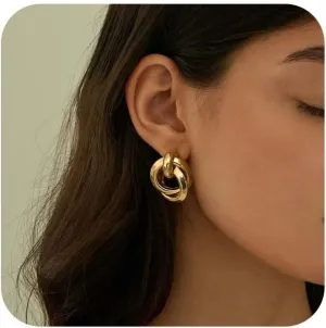 Kyerlyn Gold Hoop Earrings for Women Trendy Gold Statement Earrings Huggie Earrings Hoop Gold Jewelry Gifts