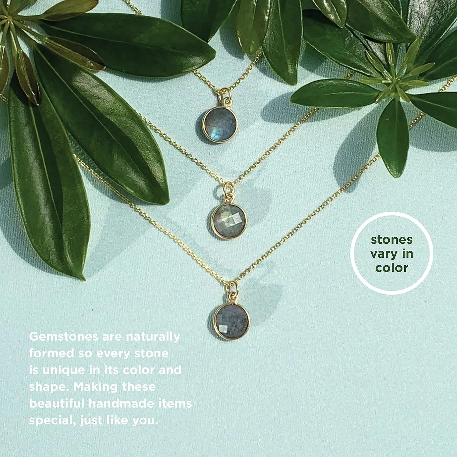 Labradorite Necklace Crystal, Handmade Jewelry, March Birthstone Gift, Healing Throat Chakra Protector, Sterling Silver Necklace plated Gold, Natural Gemstone Boho Necklace, 18 inch long