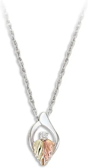 Landstroms Black Hills Silver Pendant Necklace with a bright .02 TW Diamond