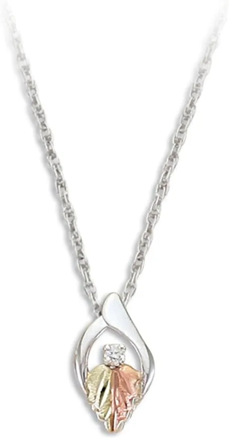 Landstroms Black Hills Silver Pendant Necklace with a bright .02 TW Diamond