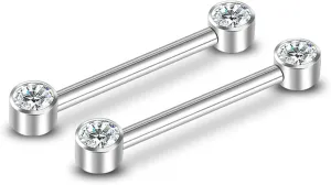 Lantine 14g Nipple Rings G23 Titanium Nipplerings Straight Barbells Tongue Ring Bar Piercing Jewelry