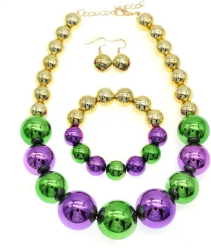 Large Big Faux Pearl Necklace for Women Chunky Pearl Necklace and Earrings set 1920s Costume Jewelry set Prom party Wedding
