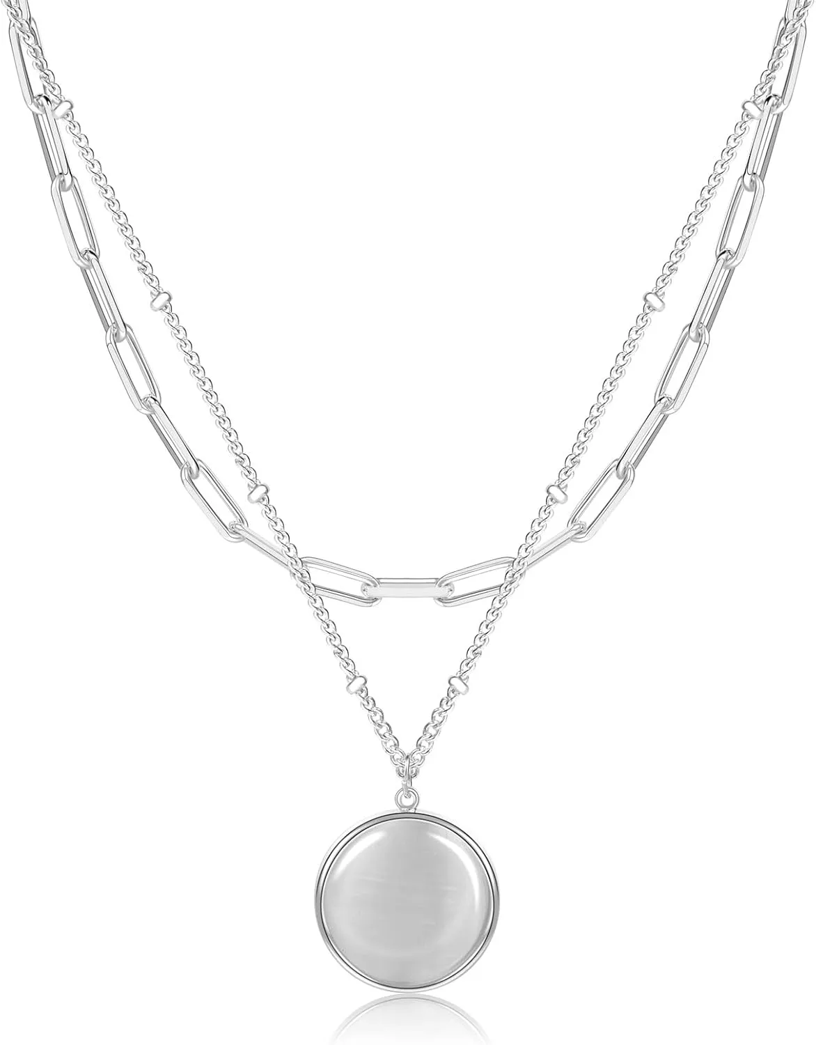 Layered Necklaces for Women Silver Plated Dainty Snake Twist Rope Delicate Layered Necklace Different Length Choker Necklaces Silver Jewelry for Women