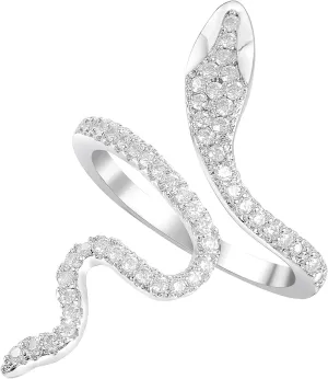 LEE&RO 18K Snake Jewelry Rhinestone Snake Ring for Women