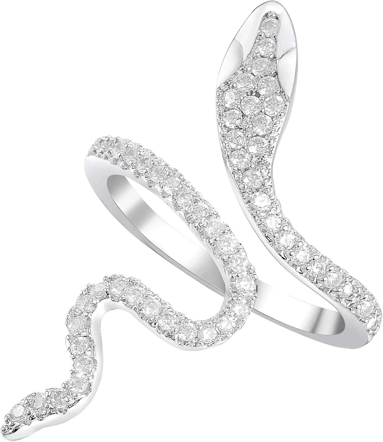 LEE&RO 18K Snake Jewelry Rhinestone Snake Ring for Women