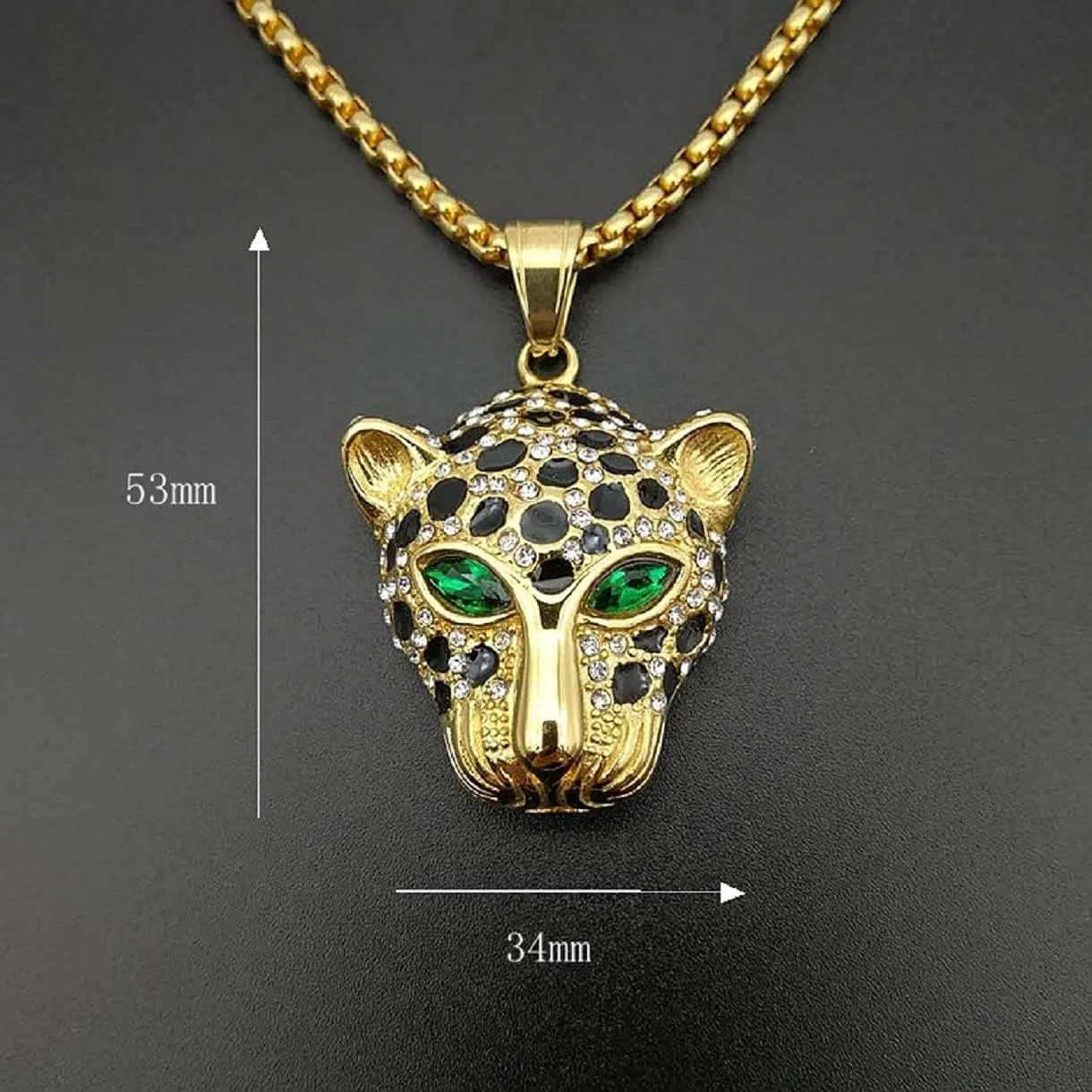 Leopard Head Pendant and Cheetah Head Necklace for Men - Viking Style Animal Jewelry