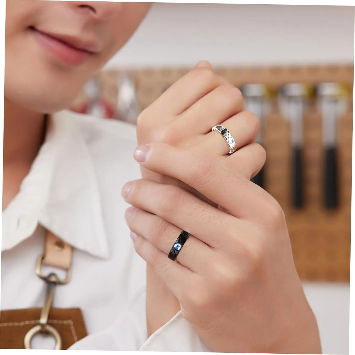 LIFKOME Angel Devil Ring Vintage Rings Devil Jewelry Matching Rings for Friends Rings for Man Angle and Devil