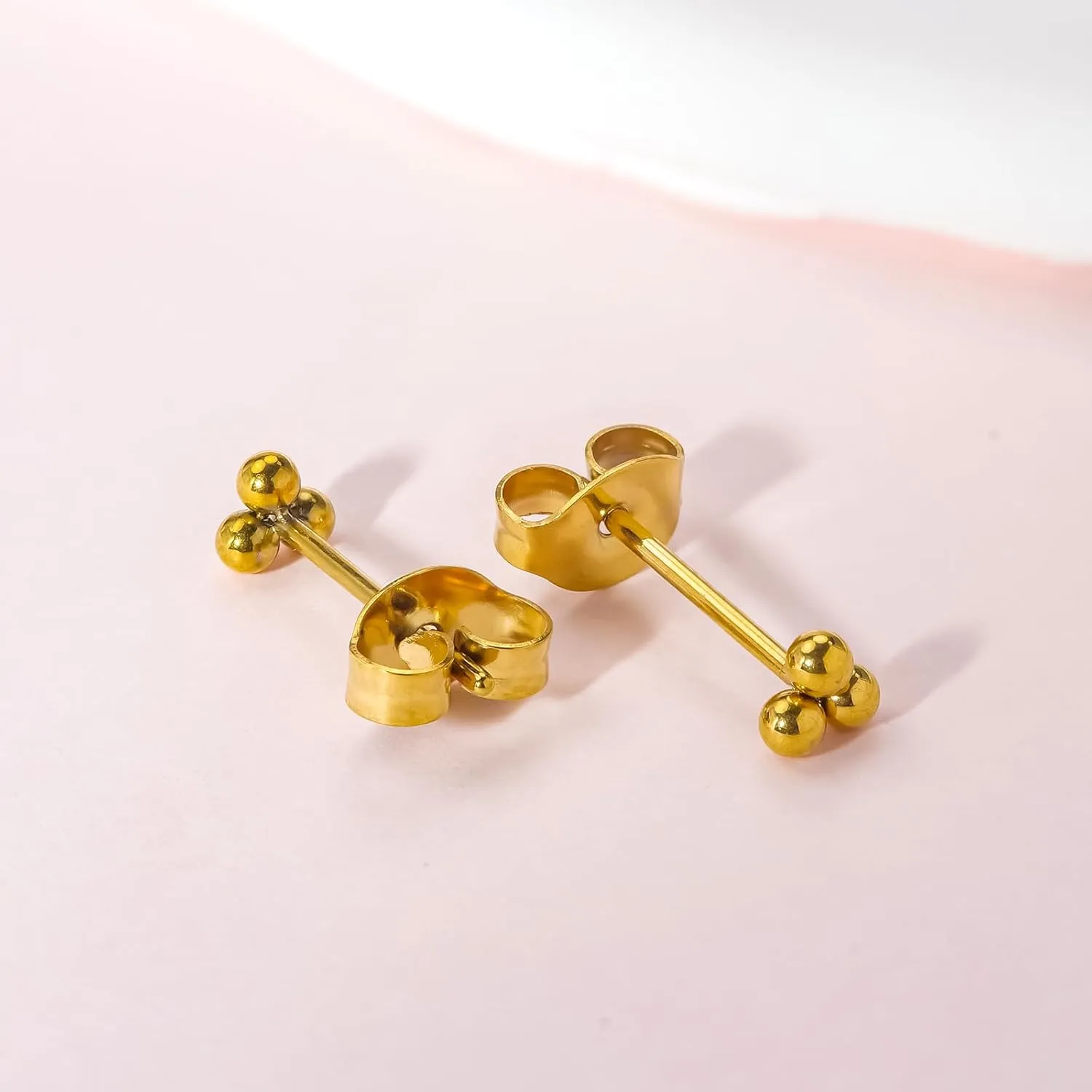Limerencia G23 Pure Titanium Hypoallergenic Earrings | Tiny Trinity Ball Stud Earrings | Minimalist, F136 Implant Grade | Suitable for Sensitive Ears Delicate Jewelry